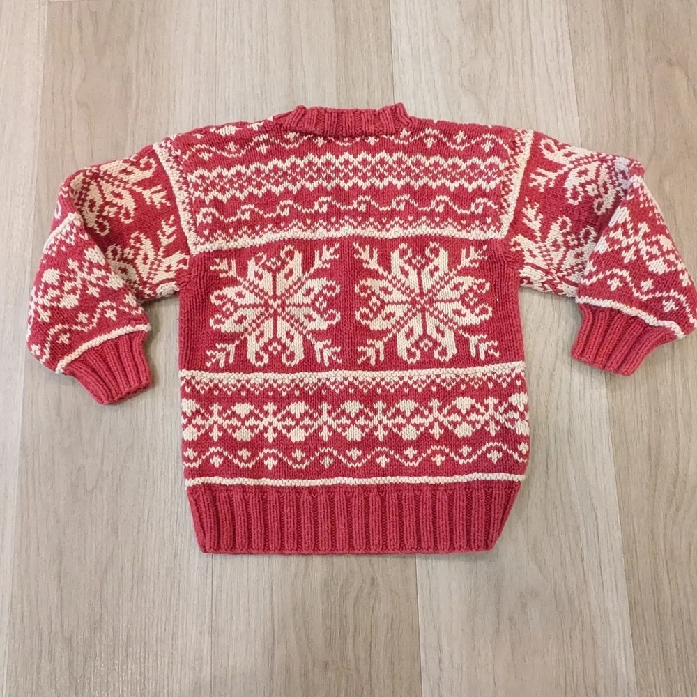 Baby Vintage Ralph Lauren Snowflake Red Sweater Size 4T